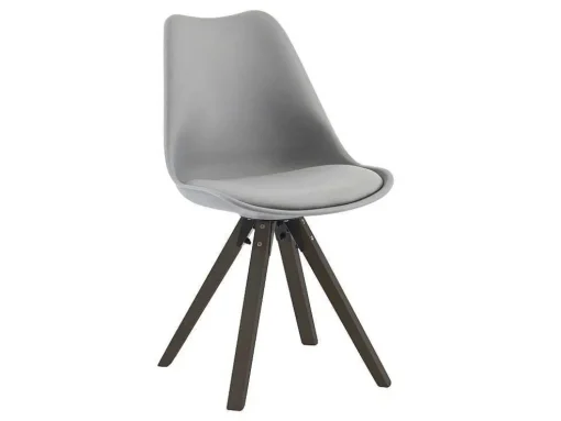 Set Van 6 Stoelen Van Polypropyleen En Beuken - Grijs En Donker Naturel - Serani