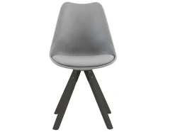 Set Van 6 Stoelen Van Polypropyleen En Beuken - Grijs En Donker Naturel - Serani