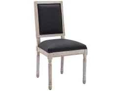 Set Van 2 Stoelen Van Stof En Heveahout - Zwart - Amboisette