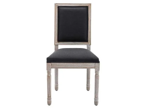 Set Van 2 Stoelen Van Stof En Heveahout - Zwart - Amboisette