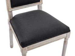 Set Van 2 Stoelen Van Stof En Heveahout - Zwart - Amboisette