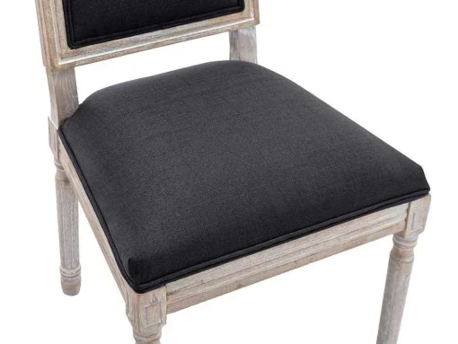 Set Van 2 Stoelen Van Stof En Heveahout - Zwart - Amboisette
