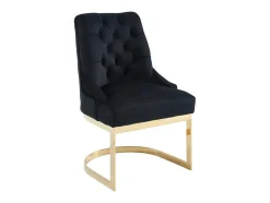 Set Van 6 Stoelen Van Velours En Goudkleurig Roestvrij Staal - Zwart - Porilaso Van Pascal Morabito