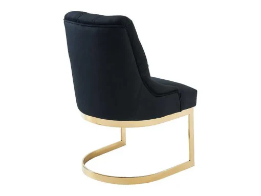 Set Van 6 Stoelen Van Velours En Goudkleurig Roestvrij Staal - Zwart - Porilaso Van Pascal Morabito