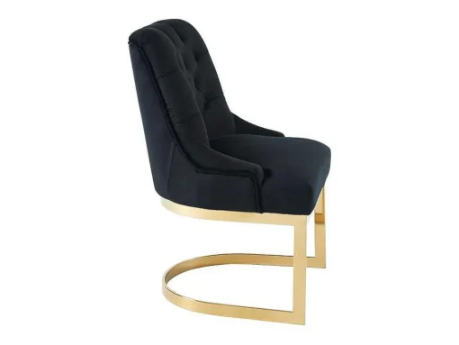 Set Van 6 Stoelen Van Velours En Goudkleurig Roestvrij Staal - Zwart - Porilaso Van Pascal Morabito