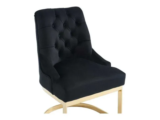 Set Van 6 Stoelen Van Velours En Goudkleurig Roestvrij Staal - Zwart - Porilaso Van Pascal Morabito