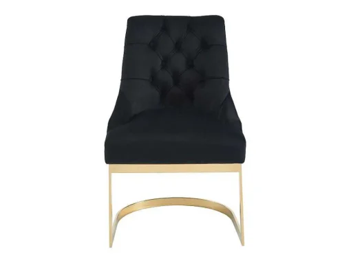 Set Van 6 Stoelen Van Velours En Goudkleurig Roestvrij Staal - Zwart - Porilaso Van Pascal Morabito