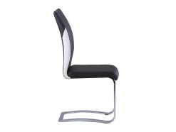 Set Van 4 Stoelen Winch - Zwart / Wit Kunstleer - Poten Van Chroom Metaal