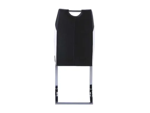 Set Van 4 Stoelen Winch - Zwart / Wit Kunstleer - Poten Van Chroom Metaal