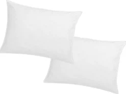 Set Van 2 Traagschuim Hoofdkussen 50 X 70 Cm - Perkaal Katoen - 91 Draden/Cm - 750 Gr - Wit - Auxence