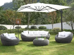 Set Van 2 Tuinfauteuils Van Gevlochten Hars - Grijs - Whiteheaven