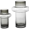 Set Van 2 Vazen Van Getint Glas - D25 X H30 Cm - Glas - Gerookt Grijs - Valoit