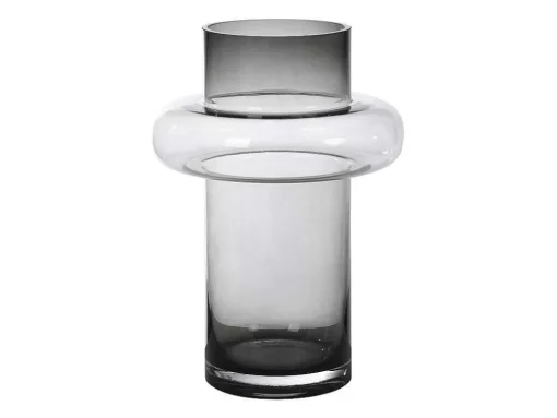 Set Van 2 Vazen Van Getint Glas - D25 X H30 Cm - Glas - Gerookt Grijs - Valoit
