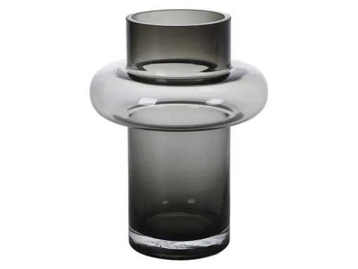 Set Van 2 Vazen Van Getint Glas - D25 X H30 Cm - Glas - Gerookt Grijs - Valoit