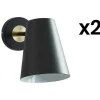 Set Van 2 Vintage Wandpanelen - Ijzer - H. 33 Cm - Zwart - Trevis
