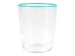 Set Van 6 Waterglazen Met Een Blauwe Rand Van 31,5 Cl - D. 8 X H. 9,5 Cm - Azuran