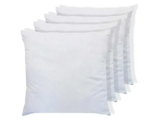 Set Van 4 Zachte Hoofdkussens 60 X 60 Cm - 400 Gr - Wit - Torivia