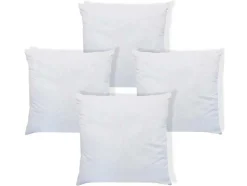 Set Van 4 Zachte Hoofdkussens 60 X 60 Cm - 400 Gr - Wit - Torivia