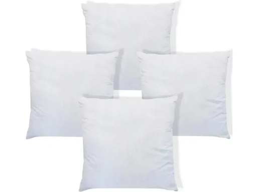 Set Van 4 Zachte Hoofdkussens 60 X 60 Cm - 400 Gr - Wit - Torivia