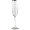 Set Van Geribbelde Champagneglazen Art-Decostijl Celebration - 7 X 7 X 26 Cm - Gouden Rand