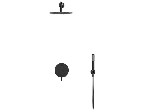 Set Van Inbouwdouche Met Mechanische Mengkraan - Mat Zwart - Tamise