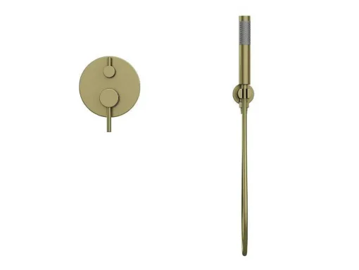 Set Van Inbouwdouche Met Mechanische Mengkraan - Goud Met Geborstelde Afwerking - Tamise