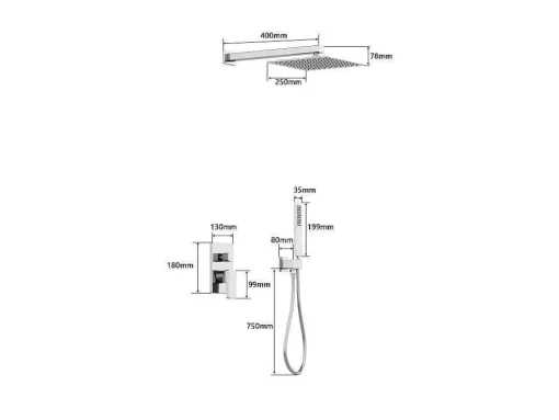 Set Van Inbouwdouche Met Mechanische Mengkraan - Goud Met Satijnafwerking - Tocantis