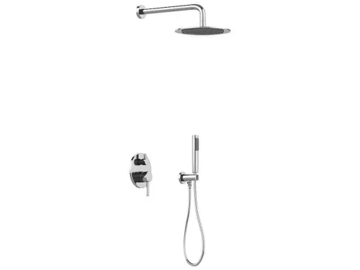 Set Van Inbouwdouche Met Mechanische Mengkraan - Geborsteld Nikkelkleurig - Tamise