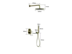 Set Van Inbouwdouche Met Mechanische Mengkraan - Goud Met Geborstelde Afwerking - Tamise
