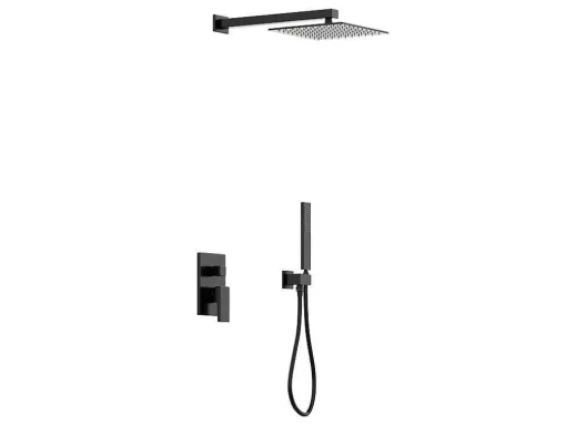 Set Van Inbouwdouche Met Mechanische Mengkraan - Mat Zwart - Tocantis
