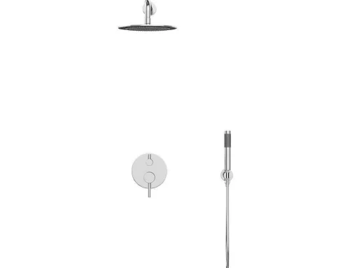 Set Van Inbouwdouche Met Mechanische Mengkraan - Geborsteld Nikkelkleurig - Tamise