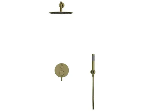 Set Van Inbouwdouche Met Mechanische Mengkraan - Goud Met Geborstelde Afwerking - Tamise
