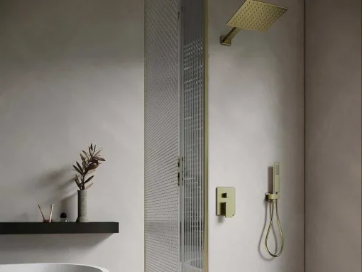 Set Van Inbouwdouche Met Mechanische Mengkraan - Goud Met Satijnafwerking - Tocantis