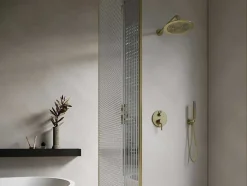 Set Van Inbouwdouche Met Mechanische Mengkraan - Goud Met Geborstelde Afwerking - Tamise