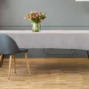 Set Van Tafellaken + 4 Servetten Van Linnen En Katoen - Zwarte Rand - Taupegrijs - 170 X 250 Cm - Borina