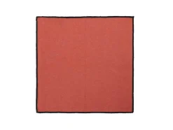Set Van Tafellaken + 4 Servetten Van Linnen En Katoen - Zwarte Rand - Terracotta - 170 X 170 Cm - Borina