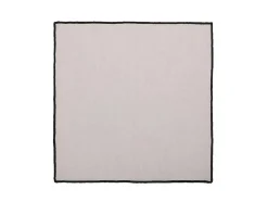 Set Van Tafellaken + 4 Servetten Van Linnen En Katoen - Zwarte Rand - Taupegrijs - 170 X 250 Cm - Borina