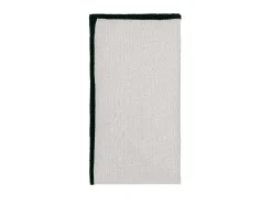 Set Van Tafellaken + 4 Servetten Van Linnen En Katoen - Zwarte Rand - Taupegrijs - 170 X 250 Cm - Borina