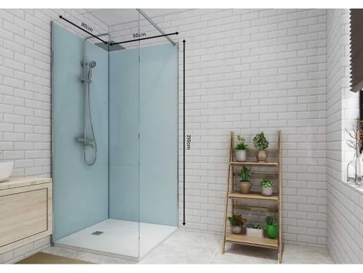 Set Van Twee Douchewandpanelen Inclusief Profielen - 2X L90Cm X H210 Cm