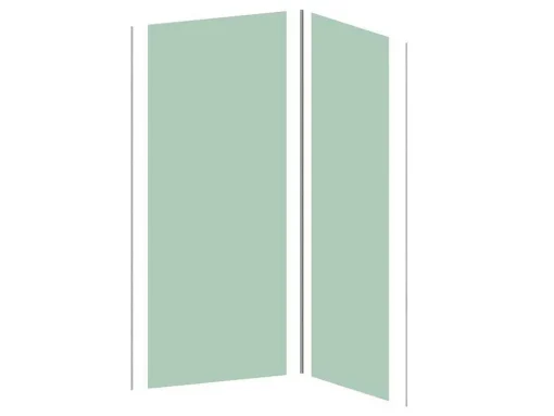 Set Van Twee Douchewandpanelen Inclusief Profielen - L90Cm X L120Cm X H210 Cm