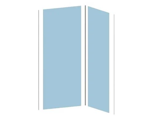 Set Van Twee Douchewandpanelen Inclusief Profielen - 2X L90Cm X H210 Cm