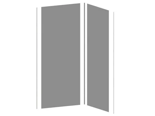 Set Van Twee Douchewandpanelen Inclusief Profielen- L90Cm X L120Cm X H210 Cm