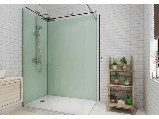 Set Van Twee Douchewandpanelen Inclusief Profielen - L90Cm X L120Cm X H210 Cm