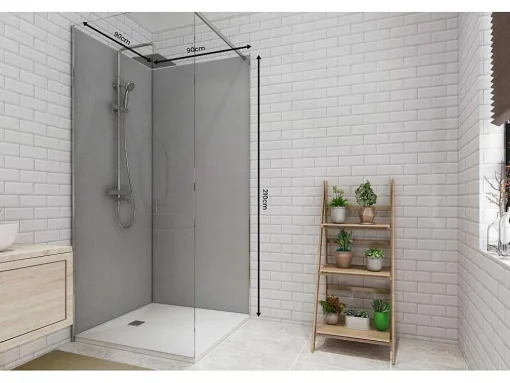 Set Van Twee Douchewandpanelen Inclusief Profielen - 2X L90Cm X H210 Cm