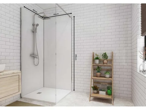 Set Van Twee Douchewandpanelen Inclusief Profielen - 2X L90Cm X H210 Cm