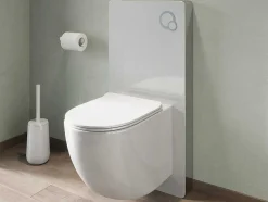 Set Voor Hang-Wc Met Decoratief Voorwandsysteem - Glanzend Wit - Javoine