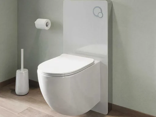 Set Voor Hang-Wc Met Decoratief Voorwandsysteem - Glanzend Wit - Javoine