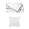 Set Zijdezacht Dekbed 140 X 200 Cm + 1 Hoofdkussens 60 X 60 Cm - Wit - Biesya