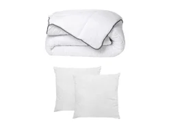 Set Zijdezacht Dekbed 220 X 240 Cm + 2 Hoofdkussens 60 X 60 Cm - Wit - Biesya