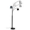 Sfeerlamp Met 5 Lampen Kappen Varieta Van Metaal En Stof - H234 Cm